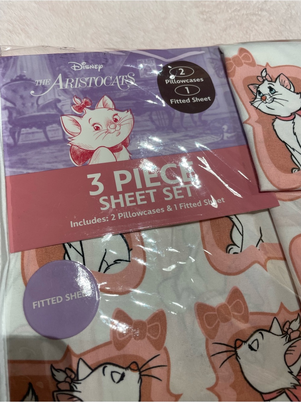 NWT Disney Aristocats Marie Twin Sheet Set - Picture 2 of 6